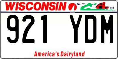 WI license plate 921YDM