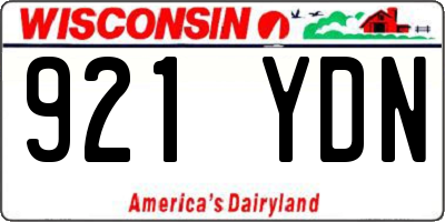 WI license plate 921YDN