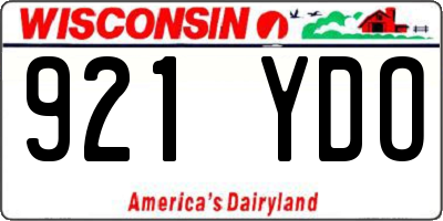 WI license plate 921YDO