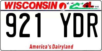 WI license plate 921YDR