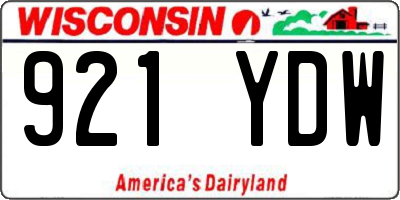 WI license plate 921YDW