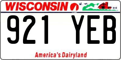 WI license plate 921YEB