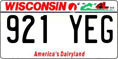 WI license plate 921YEG