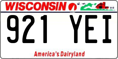 WI license plate 921YEI