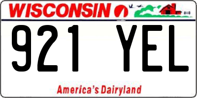 WI license plate 921YEL