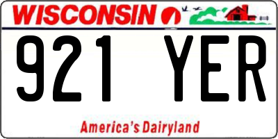 WI license plate 921YER
