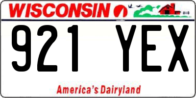 WI license plate 921YEX