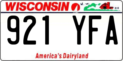 WI license plate 921YFA