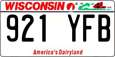 WI license plate 921YFB