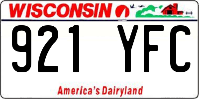 WI license plate 921YFC