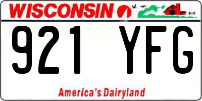 WI license plate 921YFG