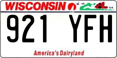 WI license plate 921YFH