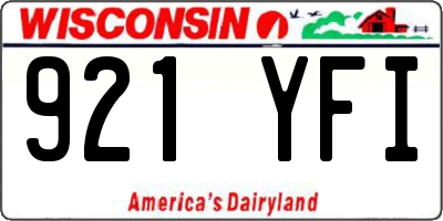 WI license plate 921YFI