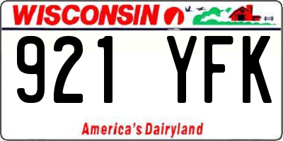 WI license plate 921YFK