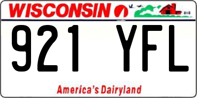 WI license plate 921YFL