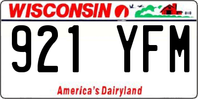 WI license plate 921YFM