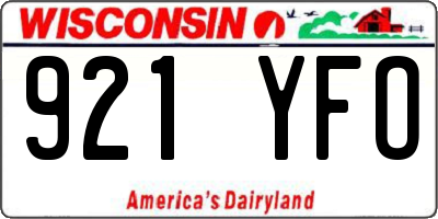 WI license plate 921YFO