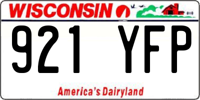 WI license plate 921YFP