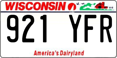 WI license plate 921YFR