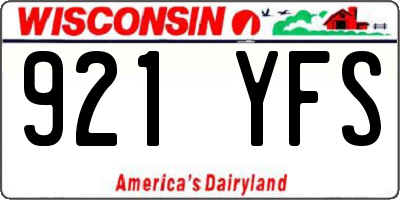 WI license plate 921YFS