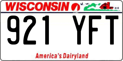 WI license plate 921YFT