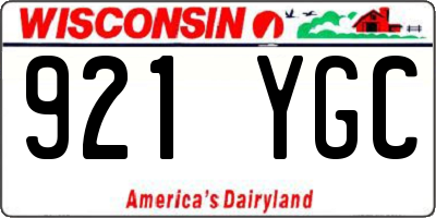 WI license plate 921YGC