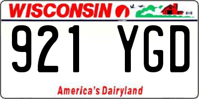 WI license plate 921YGD
