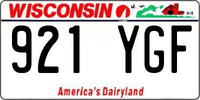 WI license plate 921YGF