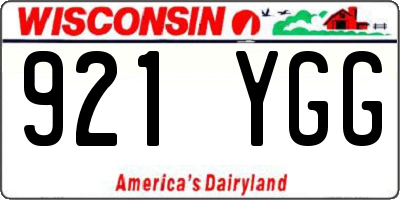 WI license plate 921YGG