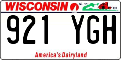 WI license plate 921YGH