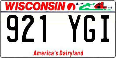 WI license plate 921YGI