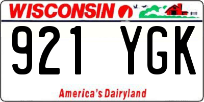 WI license plate 921YGK