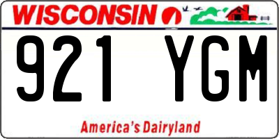 WI license plate 921YGM