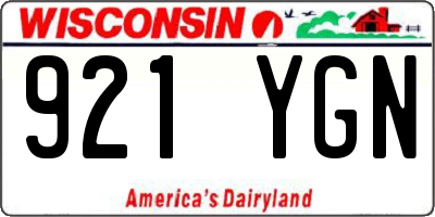 WI license plate 921YGN