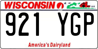 WI license plate 921YGP