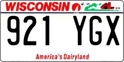 WI license plate 921YGX