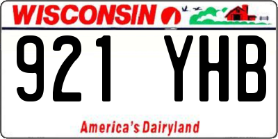 WI license plate 921YHB