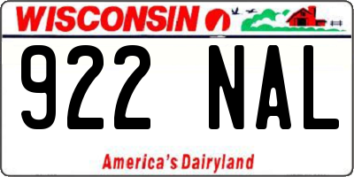 WI license plate 922NAL