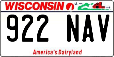 WI license plate 922NAV