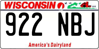 WI license plate 922NBJ