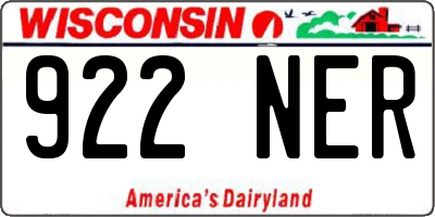 WI license plate 922NER