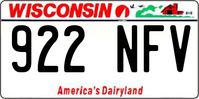 WI license plate 922NFV