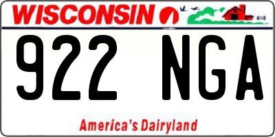 WI license plate 922NGA
