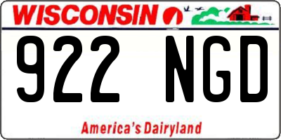WI license plate 922NGD