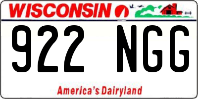 WI license plate 922NGG