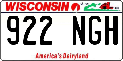 WI license plate 922NGH
