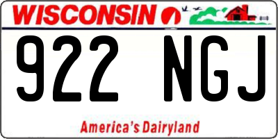 WI license plate 922NGJ