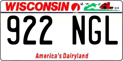 WI license plate 922NGL