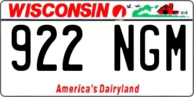 WI license plate 922NGM
