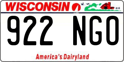 WI license plate 922NGO